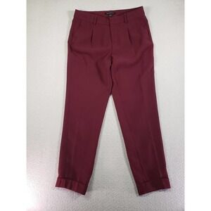 Banana Rebublic Pants 2 Womens Red Preppy Pleated Front‎ Slash Pockets Dress